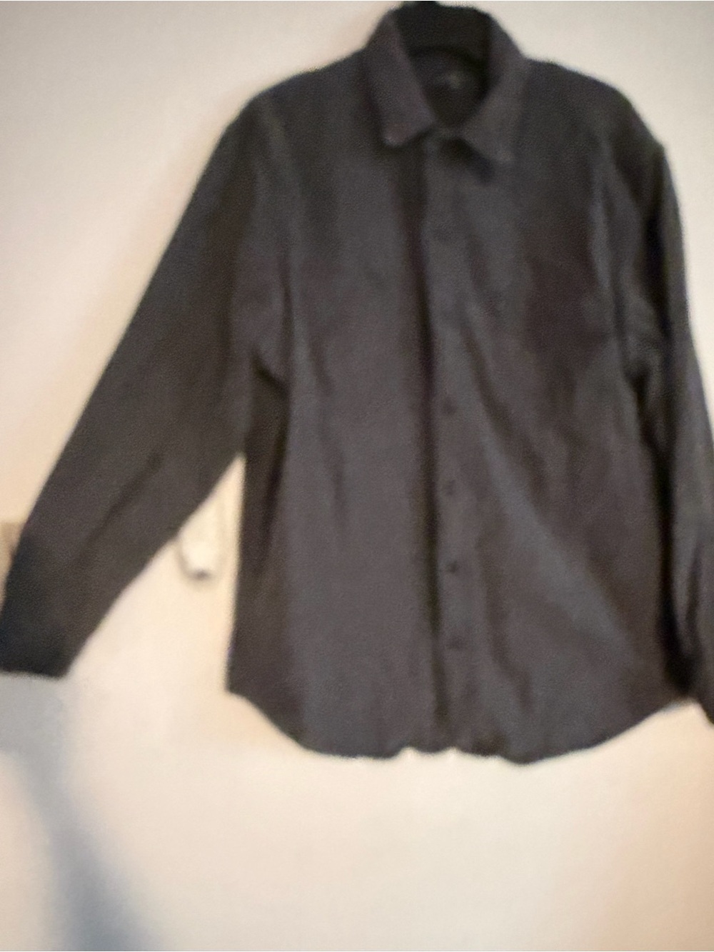 G.H. Bass & Co. Men’s L Dk. Gray Solid Cotton Heavy L/S Button-Up Pocket Fall🍁